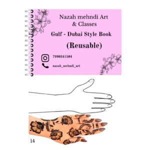 100x Time Usable Gulf - Dubai Style Henna Mehndi Practice Book (20 Pages) with 50g Henna Powder Free