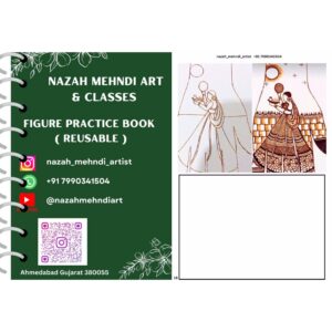 100x Time Usable Figure Henna Mehndi Practice Book (20 Pages) with 50g Henna Powder Free