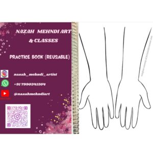 100x Time Usable Henna Mehndi Practice Book (20 Pages) with 50g Henna Powder Free