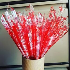 100pcs Empty Henna Cones Bulk – Ready to Use (Pre-Rolled) Printed Design Cellophane Sheets