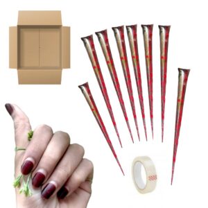 Organic Nail Henna Cones - 6 Pcs | Chemical Free & Stain Guaranteed